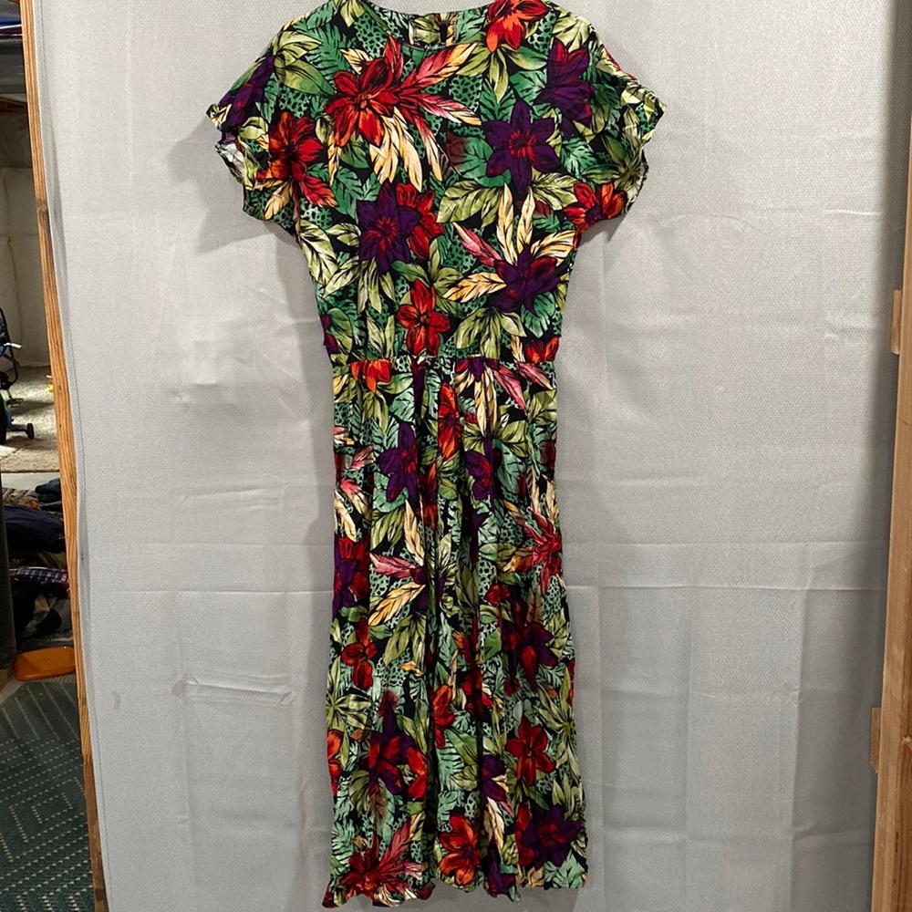 Paquette Too Vintage Tropical Floral MIDI Dress. Size 10